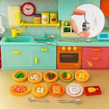 HKLMRO 150Pcs Miniature Food Drink Bottles Adults Dollhouse Soda Pop Cans Pretend Play Kitchen Cooking Game Party Accessories Toys Hamburger Cake Ice Cream Pizza Bread Tableware Doll House Landscape(Default) - Multicolor - View 4