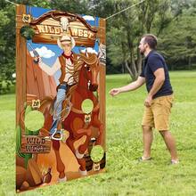 Conjunto de Jogo de Cowboy, Jogo Divertido com Tema do Velho Oeste para Festas Infantis e Adolescentes, Inclui 3 Sacos de Feijão, Banner Premium, Ideal para Decoração de Festa de Aniversário com Tema de Cowboy, Decorações e Artigos de Cowboy - Multicolorido - Ver 2