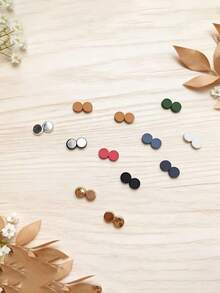 1/2/6个装免缝服装夹，围巾纽扣夹，时尚夹，扁平圆形服装夹，适用于毛衣、衬衫、围巾 - 米色/黑色/蓝色/粉色/白色 - 快速调节和造型 - 免缝时尚纽扣，衬衫配饰，毛衣扣件 - A - 查看 13