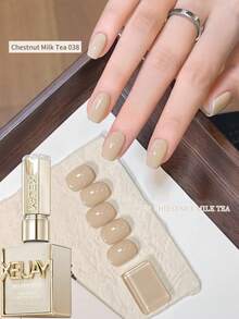 XEIJAYI 6 Colors 15ml Caramel Brown Series Gel Nail Polish, Glossy & Shiny Semi-Permanent Solid Color Nail Polish, Removable UV Nail Polish, Autumn/Winter Nail Design - 彩色 - 查看 15