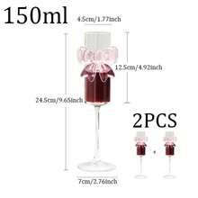 2PCS Butterfly Shaped Champagne Cup Set Glass Butterfly Tall Cup Party Date Champagne Cup Home Crystal Cup Pair - Multicolor - View 8