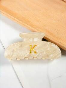 1pc Minimalist Personalized Creative Letter Acetate Hair Claw Clip, Elegant Elegant Versatile Bun Claw Clip Hair Accessory
