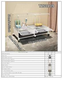 Rabbit Cage With Litter Box, Indoor Rabbit Villa, Guinea Pig Cage, Pet Rabbit Hutch With Tray - Multicolor - View 17