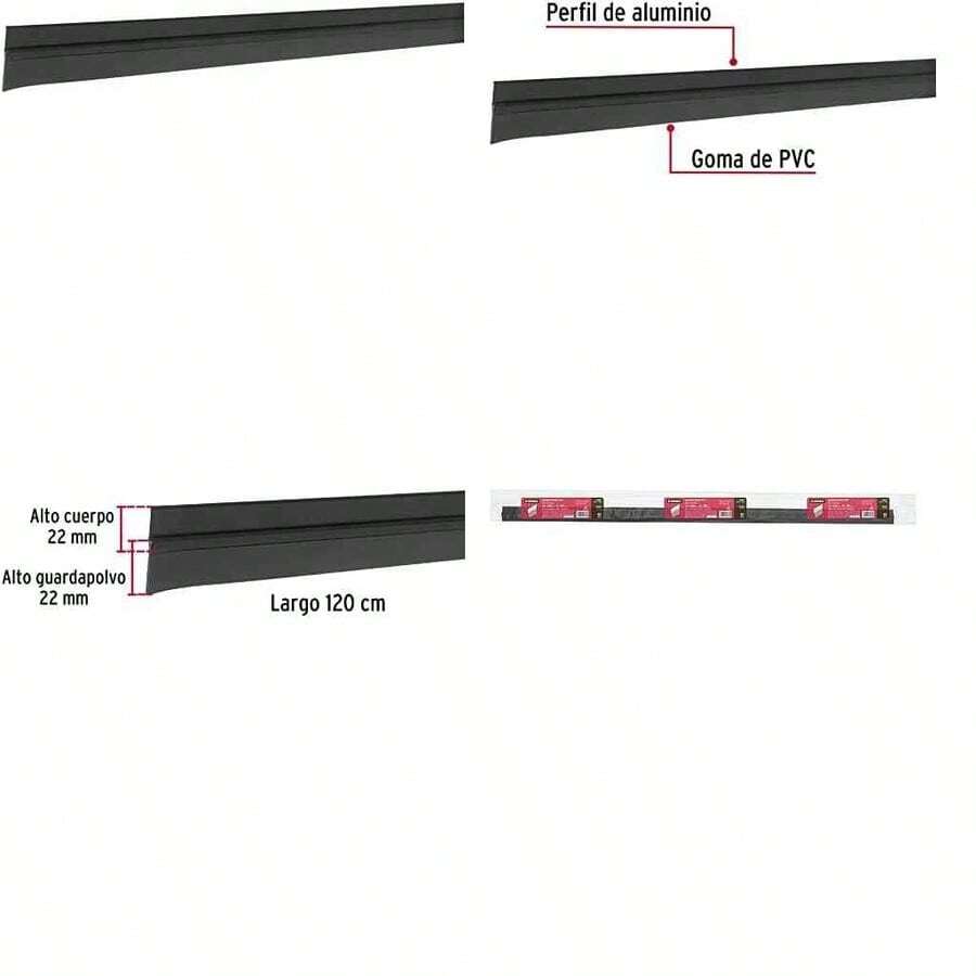 Hermex GUPO-120N, Guardapolvo fijo de 120 cm color negro, 1 pieza - guardapolvo+120 cm+black1 - Ver 1