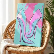 1pc Mexico Wall Art, Winter Wall Art, Christmas Decorations Wooden Framed Wall Art, Wrapped Canvas Vintage Prints Poster, High Heels, Pink Shoes, White Dots - Modern, Modern, Artistic, Bold Colors Style, Perfect Gift Decor, Wall Art for Living Room Bedroom Office, Hanging Hardware Included - Wrapped Framed Canvas, Vertical - Lienzo enmarcado - Ver 6