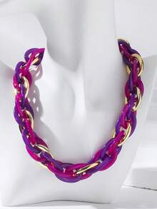 1条女士时尚多巴胺亚克力链项链，适合日常佩戴和度假 - 多色 - 查看 2