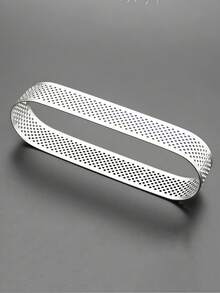 6 moldes de tartas de acero inoxidable, moldes ovalados perforados de 4.7 pulgadas para tartas francesas, perfectos para bodas y Navidad, moldes para hornear tartas - Multicolor - Ver 5