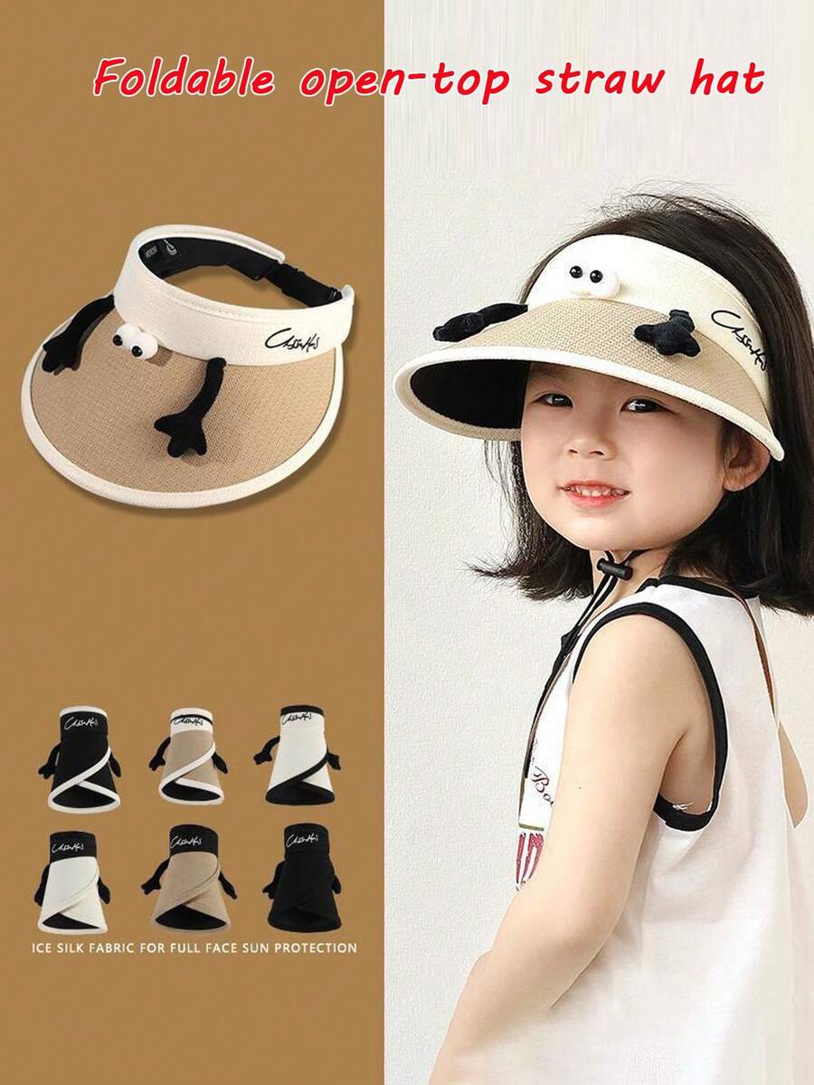 Kids' Sun Protection Open Top Hat, Cute Sun Hat, Cartoon Sun Hat, Baby Hat, Unisex Straw Hat For Summer - Hat - View 1