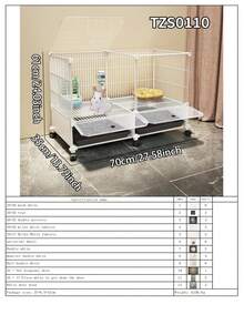 Rabbit Cage With Litter Box, Indoor Rabbit Villa, Guinea Pig Cage, Pet Rabbit Hutch With Tray - Multicolor - View 16