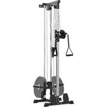 Máquina de polea de pared | Pulldown LAT con sistema de poleas ajustables de 20 posiciones | Polea alta y baja para entrenamientos de remo y tríceps en casa - Negro - Ver 7