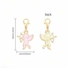 20pcs Valentine's Day Theme Keychain Set | Cupid Heart And Bouquet Alloy Pendant, Random Mixed Surprise Combination | Exquisite Gift Set, Suitable For Holiday Gifts And Party Supplies - Multicolor - View 11