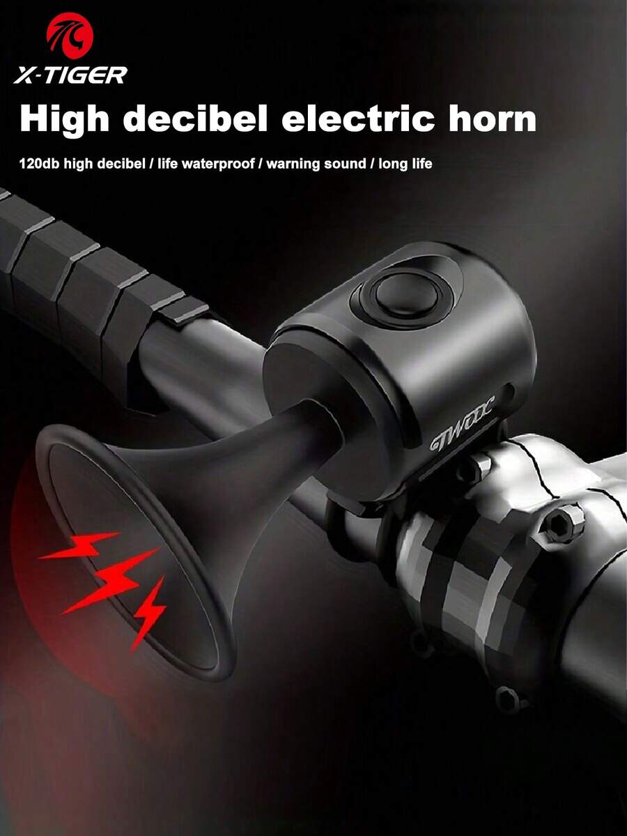 120dB Electric Bicycle Horn, IPX4 Waterproof Electronic Bike Bell For Adult Bicycle, Scooter Handle