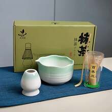 4-Piece Matcha Whisk Set, Ceramic Matcha Bowl, Matcha Whisk & Stand, Bamboo Spoon - Designed For Matcha Enthusiasts - Gradient Lace Matcha Tool Set - View 11