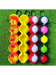 5-Ball Capacity Silicone Golf Ball Holder, Portable Golf Ball Bag - Multicolor - View 1