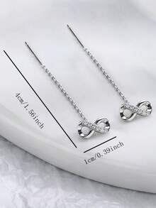 1对女士耳环，无限莫比乌斯环设计长款耳环，适合日常佩戴