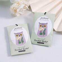 5 piezas de 4.3"X2.8" Bolsas de Sachets perfumadas, diseño de animales de dibujos animados lindos con cuerda colgante, fragancias de hierba de limón, lavanda, limón, océano, jazmín, adecuadas para armarios, cajones, automóviles, regalos, Día de la Mujer, artículos esenciales de viaje, recuerdos de boda, Y2k, dormitorio, accesorios de automóvil para mujeres, decoración de cocina, cosas lindas - Multicolor - Ver 9