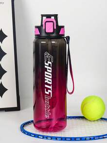 1pc 950ml/30oz Or 700ml/24oz Gradient Color Sports Straw Water Bottle, Large Capacity With Measurement Scale, Woven Handle For Easy Carrying, Bounce Back Straw, Portable & Durable, Suitable For Outdoor Sports, Fitness, Running, Camping, Also A Great Gift - Multicolor - View 17