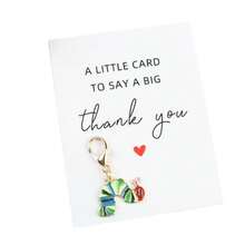 Tarjeta de agradecimiento, llavero colorido y adorable, tarjeta postal pequeña para el Día del Maestro, aprecio a los empleados, aliento y bendición para amigos cercanos - Azul cielo - Ver 5