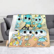 Dandy's World Astro Cartoon Wool Blanket – Cozy Throw Bed, Sofa, Or Home - Đỏ và trắng - Xem 10