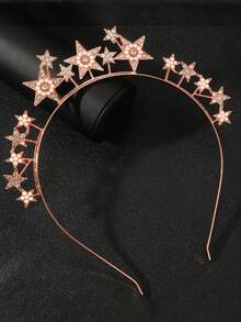 10/5/1 pieza Diadema de metal 3D en forma de estrella, minimalista y práctica, multifuncional. Adecuada para que las mujeres la usen en festivales, bodas y fiestas. - Plateado - Ver 8