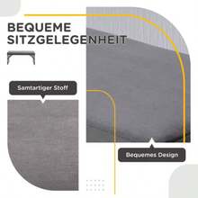 Upholstered Bench With A Velvet Look, Bench, Bed Bench, Dressing Table Bench, Entryway Bench For Living Room, Bedroom, Dark Grey, 115 X 46 X 49 Cm - Grey - View 5