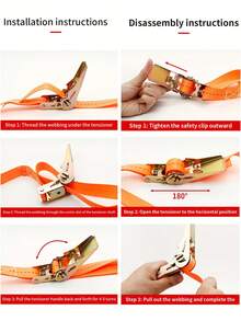 Heavy Duty Metal Buckle Cargo Lashing Straps, Strong Ratchet Tie Down Straps, Foldable, Wear-Resistant, Anti-Slip, For Securing Luggage, Fixing Cars, Tightening Tools, Tensioning Belts, Ratchet Tie Down Straps, For Transportation Of Luggage And Cargo, 3/6m Truck Lashing Rope Fasteners, Thickened Fastening Straps, Suitable For Cars And Trucks