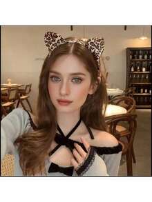 3pcs Animal Costume Set, Suitable For Various Festivals, Carnival Parties, Role-Playing, Masquerade Balls, Halloween And Other Occasions - Leopard - View 3