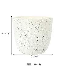 1pc Matte Stone-Like Planter Pot, Indoor Ceramic Flower Pot, Balcony Plant Pot, Home Decor, Large Capacity Plant Growing Pot, Room Decor Vase