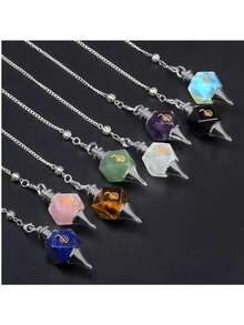 1个方形能量符号吊坠，水晶石材质，带有灵气符号，可用于冥想、DIY手链和项链配饰 - 吊墜 - 查看 6