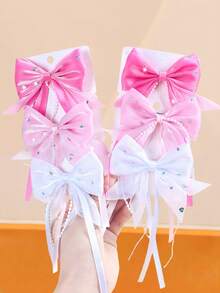 24pcs/Set Cute Bowknot Hair Accessories Set, Decorated With Colorful Rhinestones, Suitable For Girls And Women, Can Easily Match Different Styles Of Outfits, Ideal For Daily Wear, School, Party, Performance And Other Occasions To Add A Sweet Feminine Touch, Claw Clips, Hair Slide, Hair Barrettes, Head Accessories - Multicolor - View 9