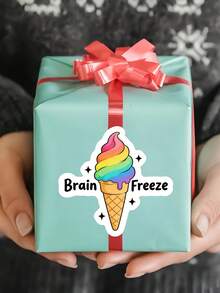 1 pieza Divertivos Adhesivos de Vinilo - El Helado Hace Que Tu Cerebro Se Congele - Adhesivos para Coche, Portátil, Botella de Agua - Texto Negro Llamativo Sobre Fondo Blanco - Fácil de Aplicar y Retirar, Adhesivos para Coche, Útiles Escolares, Temporada de Vuelta al Colegio - Vehículos - Ver 9