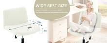Berber Fleece Criss Cross Chair Cover, Stretch Mid Back Wide Armless Accent Chair Slipcover, Exquisite Vanity Chair Cover For Dorm Home Desk Office Chair Variant 7 - Áo khoác lông cừu Berber màu kaki - Xem 6
