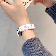 Silicone Strap For Xiaomi Mi Band 10/9/8, NFC Version Applicable, Star & Rabbit Print Design, Buckle Silicone Style, Cute Dopamine Decor Smart Watch Band For Women, Replacement Strap For Xiaomi Smartwatch, Fashionable & Personalized Ladies Watch Band - Multicolor - View 5