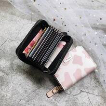 1pc New Cow Pattern Card Holder, Women's Delicate High-End Compact Large Capacity Multi-Card Slots Cute Card Case Wallet - Multicolor - View 5