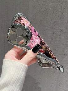 豹纹唇彩电镀奶油质感软壳，兼容 17/17 Pro Max/ 16/ 16 Pro/ 16 Pro Max/ 15/XR/7P/8P/P12 Pro Max/P13 Pro Max/P14 Pro Max/P13/P14/P11/P12/P14，女士柔软防摔，XS/S/XS Max/78GES2，可爱时尚加厚手机壳 - 彩色 - 查看 5