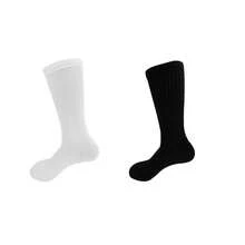 女士针织袜，纯色竖条纹过膝袜，保暖复古风，圣诞礼物 - 米色 - 查看 7