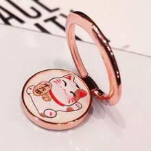 Cute Maneki-Neko Phone Ring Holder & Stand, Rotatable Metal Finger Ring Grip, Popular For Women