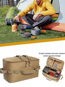 1pc Tactical Camping Storage Bag, Camping Cookware Storage Box, Tactical Practical Handbag, Large Camping Cookware Storage Box, Grill And Picnic Rack With Tissue Holder And Grill Storage Rack, Suitable For Utensils, Plates, Seasonings, Foldable And Portable Grill Rack, Outdoor, Camping, Travel, Car, RV Essential, 11L Tactical Practical Handbag, Camping Cookware Organizer, Luggage Organizer With Shoulder Strap, Camping Equipment, Camping Essentials - Multicolor - View 4