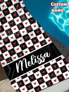 1pc Customizable Modern Style Printed Beach Towel - Super Soft Polyester Material, Rectangular Design, Personalized Text Art Towel Suitable For Swimming Pool, Spa, Summer Gift - Multicolor - View 12