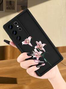 1pc Elegant Pink Lily Floral Pattern Phone Case Vintage Botanical Flower Design For Wedding Party New Year Flower Lover Compatible With Samsung Galaxy S26Ultra S26Plus S26 S25 S24FE S24 S23 S22 S21FE S21Ultra Plus Note20 Note20Ultra A13 A14 A15 A16 A17 A33 A34 A35 A36 A52 A53 A54 Case - 黑色 - 查看 4