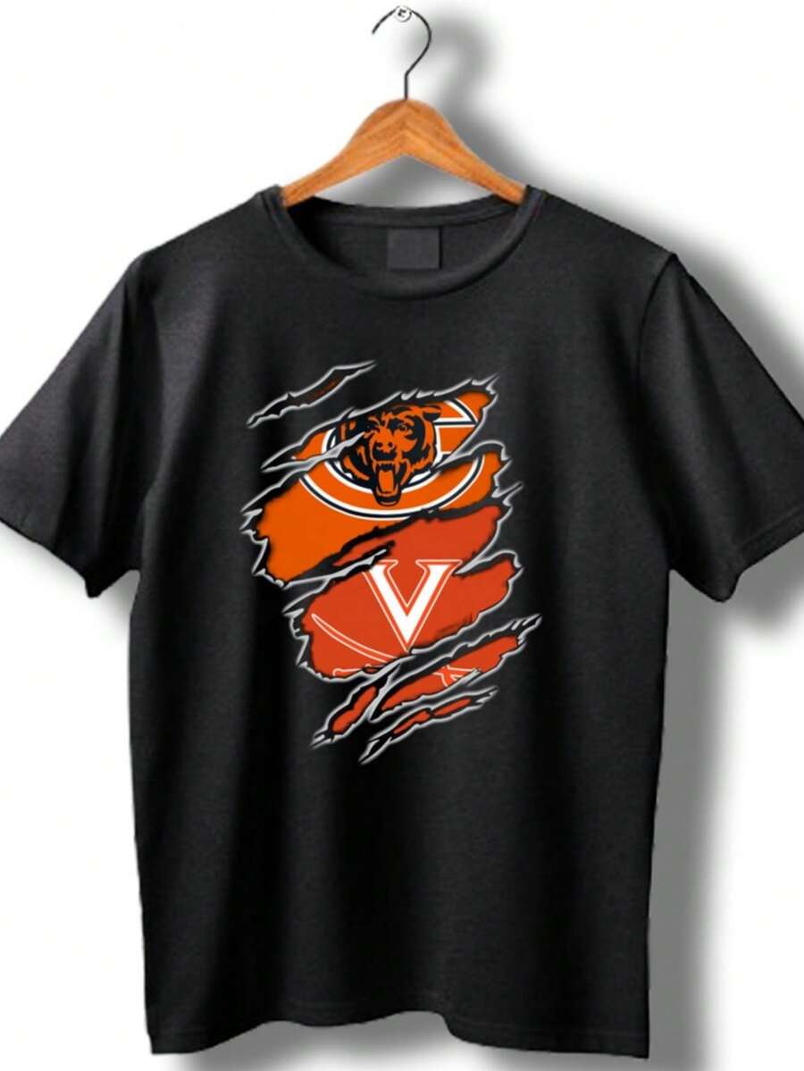 Virginia Cavaliers Scratch Torn T Shirt (2) - Black - View 1
