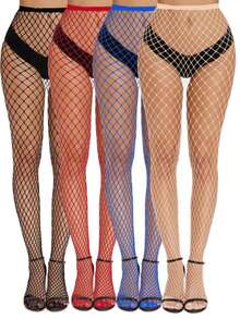 4 Pairs Of Women's Fishnet Stockings