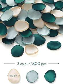 MEHELANY 300 pièces de pétales de rose verts artificiels, en matériau similaire à la soie, convenant pour un mariage romantique, une fête de mariage, un panier de demoiselle d'honneur, une décoration de table, un gâteau de mariage, un tapis d'allée, un anniversaire, la Saint-Valentin, une décoration de fête d'anniversaire (couleurs mélangées) - Vert sapin - Voir 3