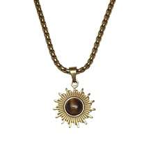 1PC Sunflower Pendant Necklace, A Niche, High-End, Fashionable And Versatile Necklace Hoodie Chain Accessory - Vàng - Xem 6