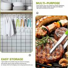 4 Pack Premium Stainless Steel Kitchen Tongs, Serving Tongs For Cooking, Metal Food Tongs With Non-Slip Grip, Heat Resistant Grill Tongs, Great For Taking Vegetable, Food, Meet, Cheese, Bread - 4pcs - View 6