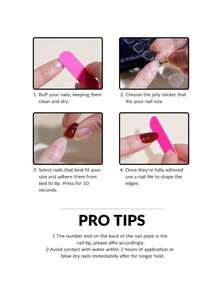 24pcs Vibrant Orange-Pink Gradient Press-On Nails With Nude Pink Accents, Almond Shape, Skin-Brightening Finish, Reusable & Removable - Multicolor - View 5