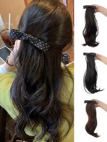 Women's Fashion Cute Bowknot Banana Clip Hairclip Synthetic Curly Wavy Long Hair Extension, Bowknot Ponytail Heat Resistant Fiber Hair Wig Hair Accessories, A Gift Suitable For All Seasons, Valentine's Day Hair Clips, Student Supplies, Elegant, Preppy Style, Bowknots, Hair Accessories - Multicolor - View 10