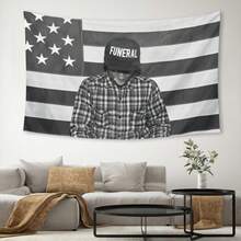 A$AP Rocky ASAP American Flag Rap Rapper Motivational Inspirational Office Gym Wall Dorm Decor Flag Only Sewing Dorm Decor - 黑色 - 查看 2