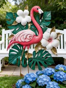 2D Flat, 2D Flat Printing, 1pc Outdoor Wall Decor - Classic Colorful Flamingo Pattern, 30cm Animal Theme - Balcony - Garden - Yard Fence Decoration - Perfect For Holidays And Parties, Ideal Gift For Bird Lovers, 2D Flat