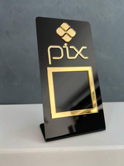 Placa Pix Pagamento Qr code de Mesa Balção - Acrílico